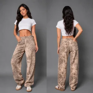 Jean Baggy Brown Python
