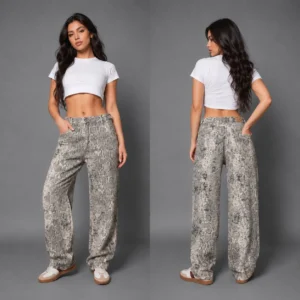 Jean Baggy Gray Python
