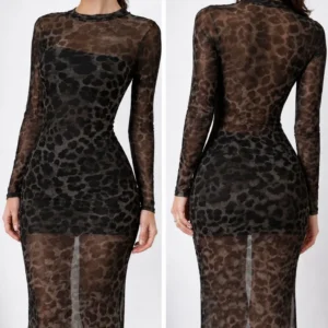 Vestido Animal Print Oscuro