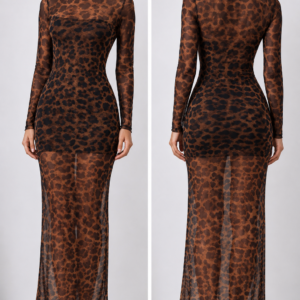 Vestido Animal print cafe